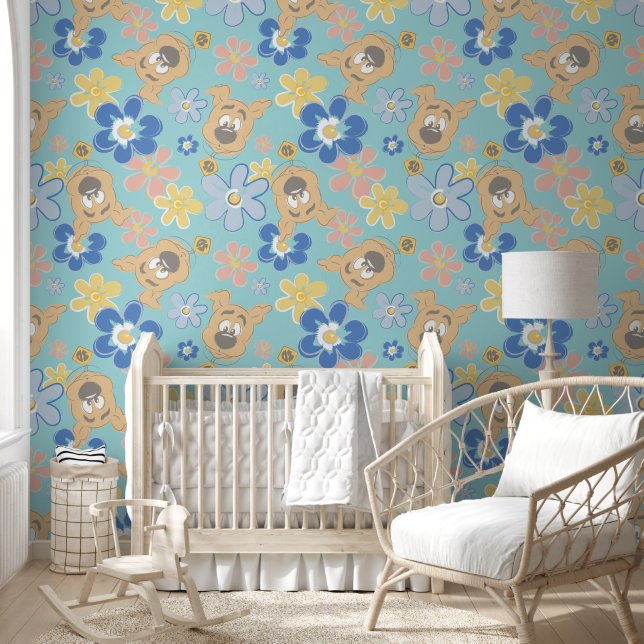 Puppy Scooby-Doo Flower Pattern Behang (Kinderen)