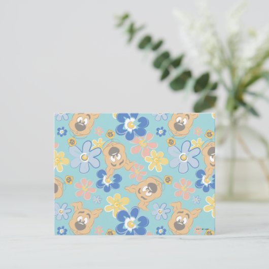 Puppy Scooby-Doo Flower Pattern Briefkaart (Staand voorkant)