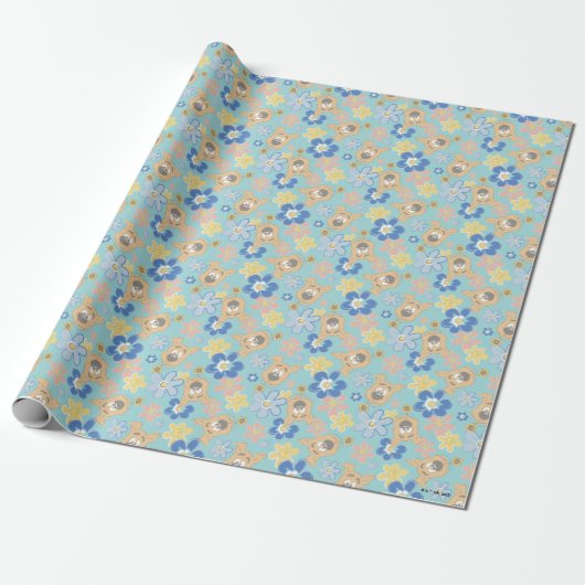 Puppy Scooby-Doo Flower Pattern Cadeaupapier (Uitgerold)