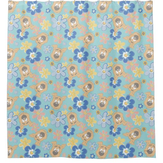 Puppy Scooby-Doo Flower Pattern Douchegordijn (Voorkant)