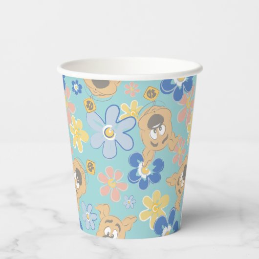 Puppy Scooby-Doo Flower Pattern Papieren Bekers (Achterkant)
