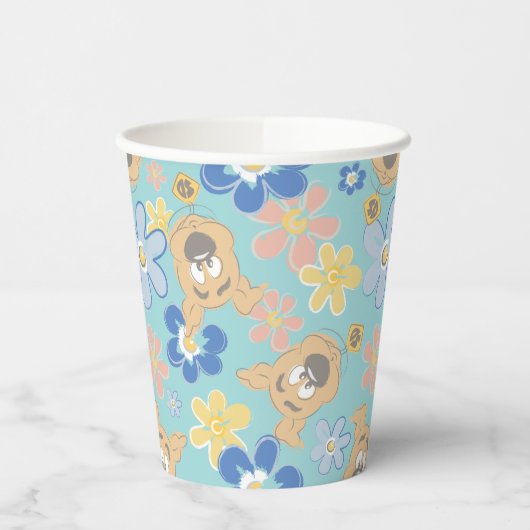 Puppy Scooby-Doo Flower Pattern Papieren Bekers (Links)