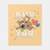 Puppy Scooby-Doo "Ruv you" Fleece Deken (Voorkant)