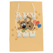 Puppy Scooby-Doo "Ruv you" Medium Cadeauzakje (Voorkant)