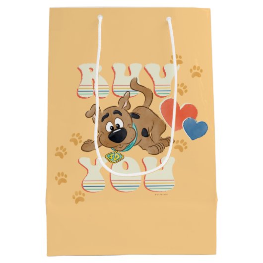 Puppy Scooby-Doo "Ruv you" Medium Cadeauzakje (Achterkant)