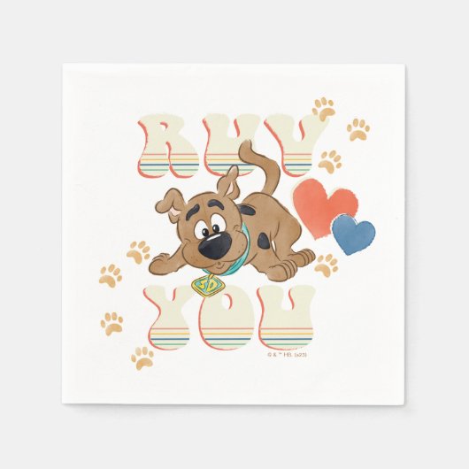 Puppy Scooby-Doo "Ruv you" Servet (Voorkant)