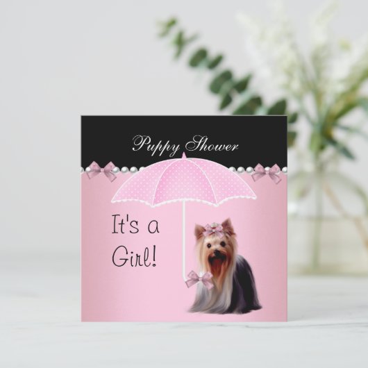 Puppy Shower Cute Dog Roze 2 Kaart (Staand voorkant)