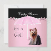 Puppy Shower Cute Dog Roze 2 Kaart (Voorkant)