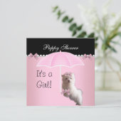 Puppy Shower Cute Dog Roze Kaart (Staand voorkant)