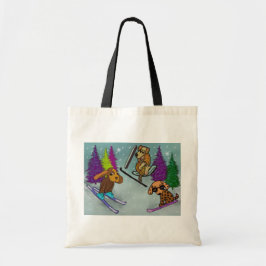 Puppy Ski Vacation Tote Bag