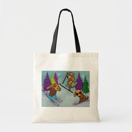 Puppy Ski Vacation Tote Bag (Voorkant)