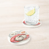 puppy slaap zandsteen onderzetter (Zijkant)