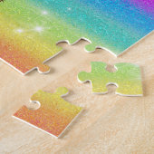 Puppy spelen Football met Rainbows & Naam Legpuzzel (Zijkant)