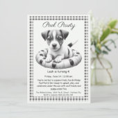 Puppy Splash Anniversaire Pool Party Invitation (Debout devant)