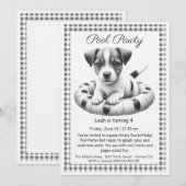 Puppy Splash Anniversaire Pool Party Invitation (Devant / Derrière)
