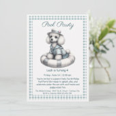 Puppy Splash Anniversaire Pool Party Invitation (Debout devant)