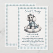 Puppy Splash Anniversaire Pool Party Invitation (Devant / Derrière)