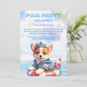 Puppy Splash Anniversaire Pool Party Invitation (Debout devant)