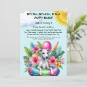 Puppy Splash Anniversaire Pool Party Invitation (Debout devant)