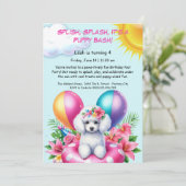 Puppy Splash Anniversaire Pool Party Invitation (Debout devant)