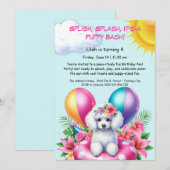 Puppy Splash Anniversaire Pool Party Invitation (Devant / Derrière)