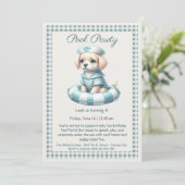Puppy Splash Anniversaire Pool Party Invitation (Debout devant)