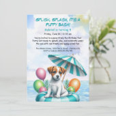 Puppy Splash Anniversaire Pool Party Invitation (Debout devant)