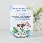 Puppy Splash Anniversaire Pool Party Invitation (Debout devant)