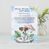 Puppy Splash Anniversaire Pool Party Invitation (Debout devant)