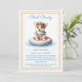 Puppy Splash Anniversaire Pool Party Invitation (Debout devant)