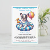 Puppy Splash Anniversaire Pool Party Invitation (Debout devant)