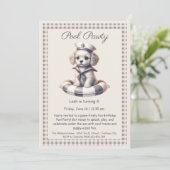 Puppy Splash Anniversaire Pool Party Invitation (Debout devant)