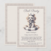 Puppy Splash Anniversaire Pool Party Invitation (Devant / Derrière)