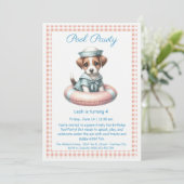 Puppy Splash Anniversaire Pool Party Invitation (Debout devant)
