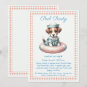 Puppy Splash Anniversaire Pool Party Invitation (Devant / Derrière)