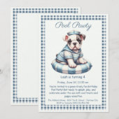 Puppy Splash Anniversaire Pool Party Invitation (Devant / Derrière)