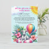 Puppy Splash Anniversaire Pool Party Invitation (Debout devant)