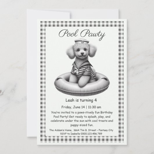 Puppy Splash Anniversaire Pool Party Invitation (Devant)
