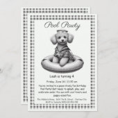 Puppy Splash Anniversaire Pool Party Invitation (Devant / Derrière)