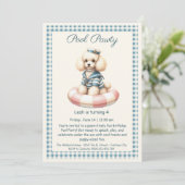 Puppy Splash Anniversaire Pool Party Invitation (Debout devant)