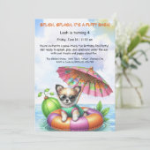 Puppy Splash Anniversaire Pool Party Invitation (Debout devant)