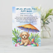 Puppy Splash Anniversaire Pool Party Invitation (Debout devant)