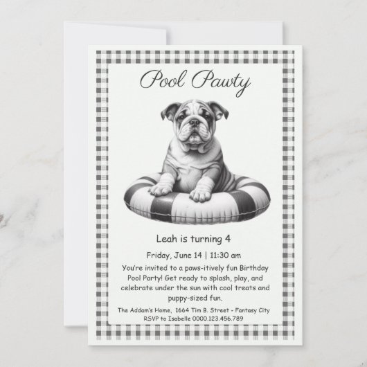 Puppy Splash Anniversaire Pool Party Invitation (Devant)