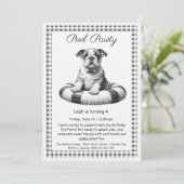 Puppy Splash Anniversaire Pool Party Invitation (Debout devant)