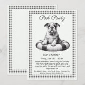Puppy Splash Anniversaire Pool Party Invitation (Devant / Derrière)