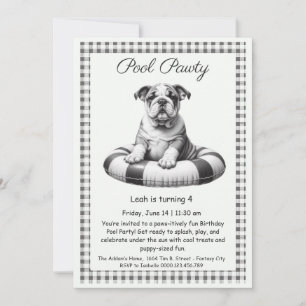 Puppy Splash Anniversaire Pool Party Invitation