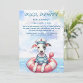Puppy Splash Anniversaire Pool Party Invitation (Debout devant)