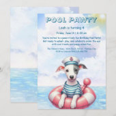 Puppy Splash Anniversaire Pool Party Invitation (Devant / Derrière)