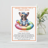 Puppy Splash Anniversaire Pool Party Invitation (Debout devant)