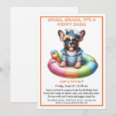 Puppy Splash Anniversaire Pool Party Invitation (Devant / Derrière)